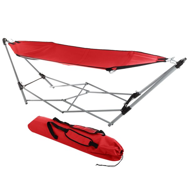 Hastings Home Portable Hammock with Stand, Red 474627TUD